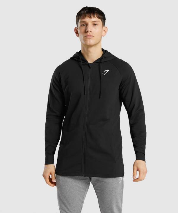 Panske Mikiny S Kapucňou Gymshark Critical Zip Čierne | NJ1209873